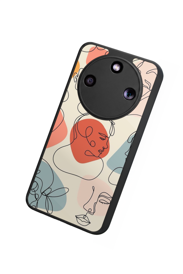 Honor Magic 8 Lite Uyumlu Line Art Tasarımlı Glossy Premium Kılıf