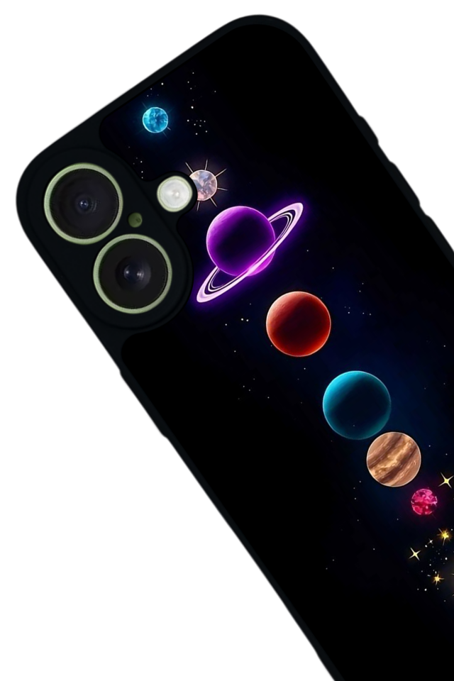 iPhone 17 Uyumlu Uzay Tasarımlı Glossy Premium Kılıf