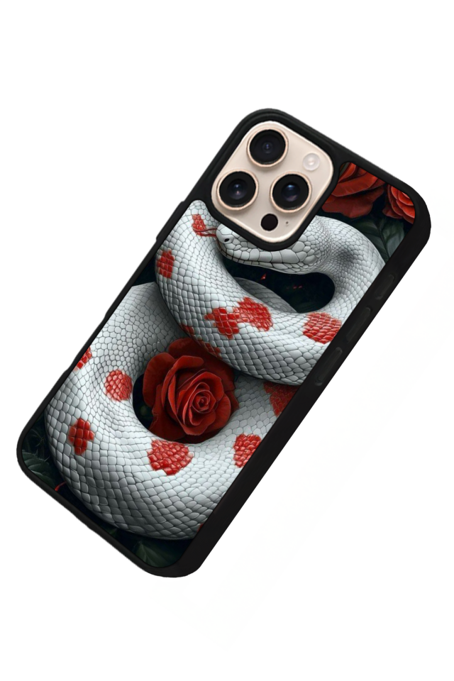 iPhone 14 Pro Uyumlu Yılan Tasarımlı Glossy Premium Kılıf