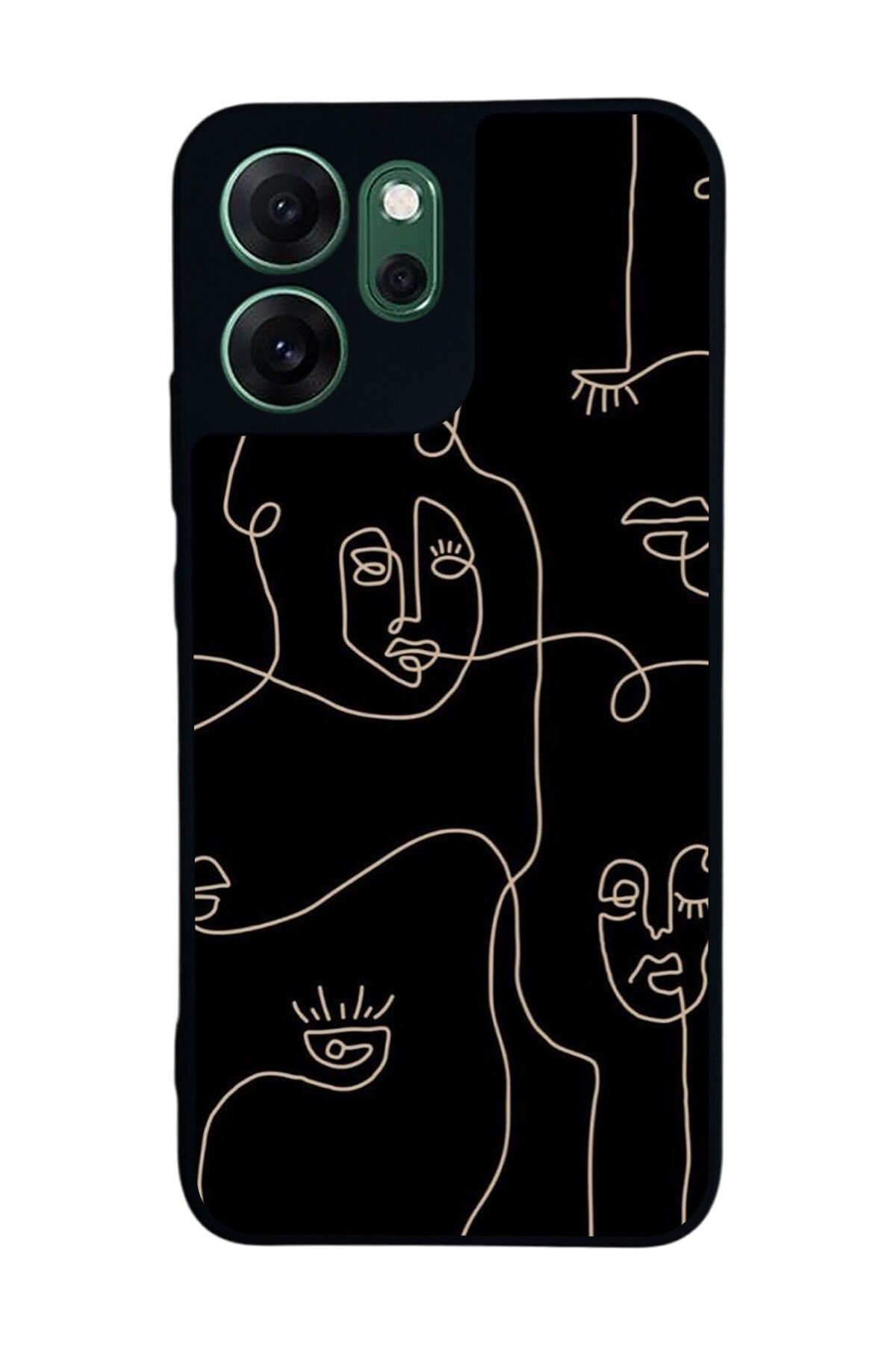 Oppo Reno 14F Uyumlu Line Art Tasarımlı Glossy Premium Kılıf