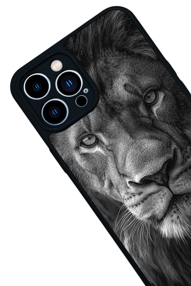 iPhone 12 Pro Max Uyumlu Aslan Tasarımlı Glossy Premium Kılıf