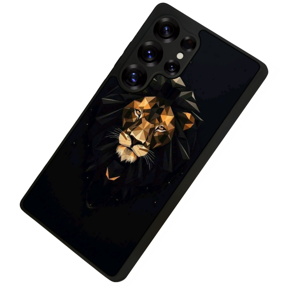 Samsung Galaxy S25 Ultra Uyumlu Aslan Tasarımlı Glossy Premium Kılıf