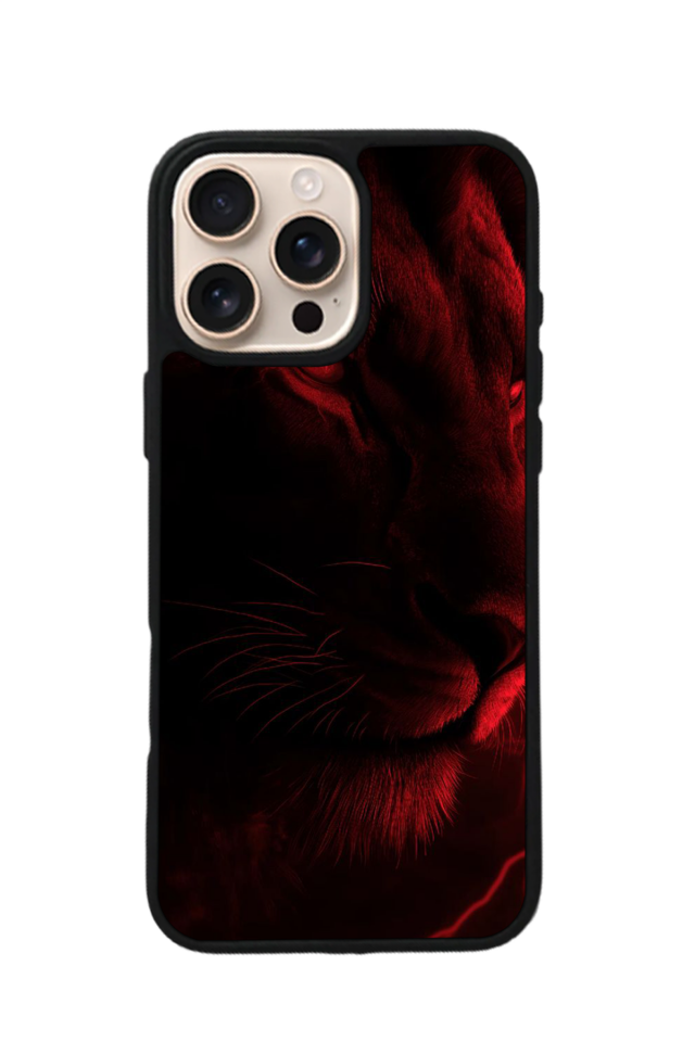 iPhone 15 Pro Uyumlu Aslan Tasarımlı Glossy Premium Kılıf