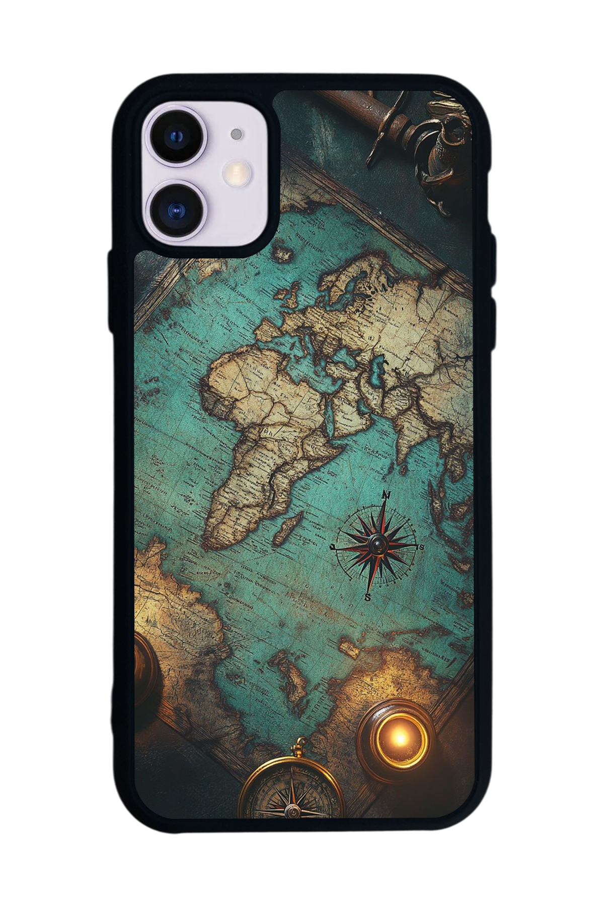 iPhone 11 Uyumlu Harita Tasarımlı Glossy Premium Kılıf