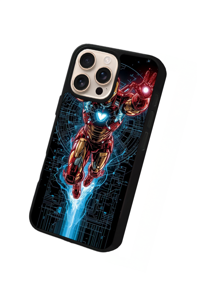 iPhone 14 Pro Uyumlu Iron Man ( Demir Adam ) Tasarımlı Glossy Premium Kılıf