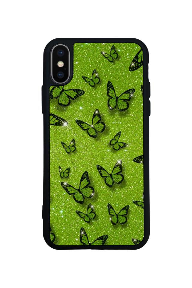 iPhone X/ XS Uyumlu Kelebek Tasarımlı Glossy Premium Kılıf