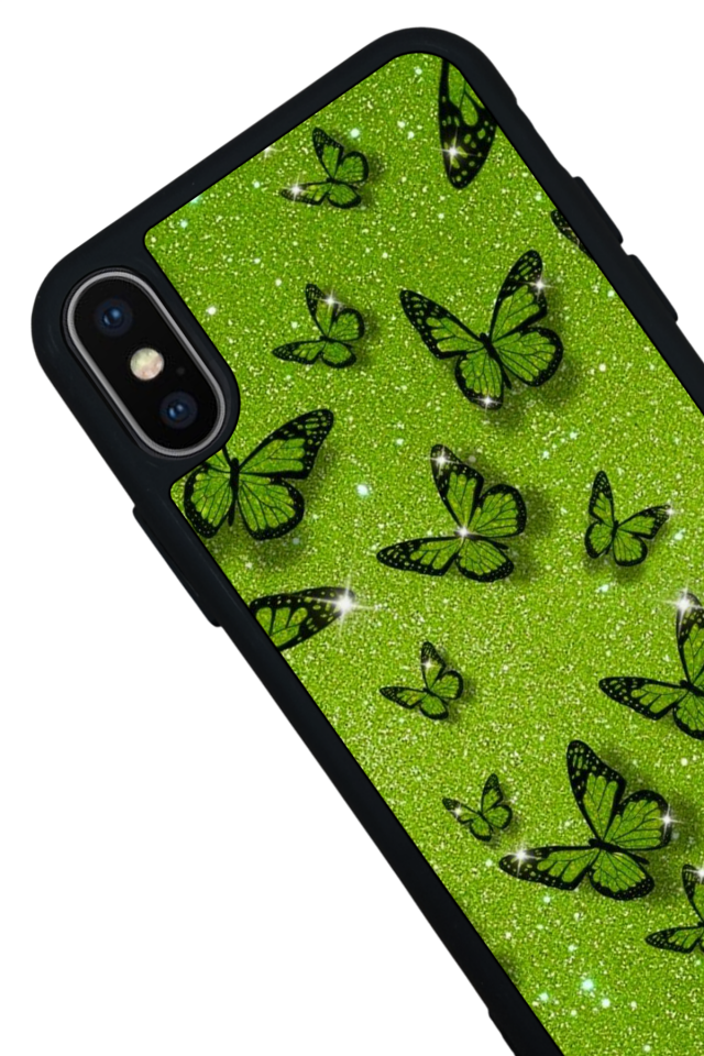 iPhone X/ XS Uyumlu Kelebek Tasarımlı Glossy Premium Kılıf