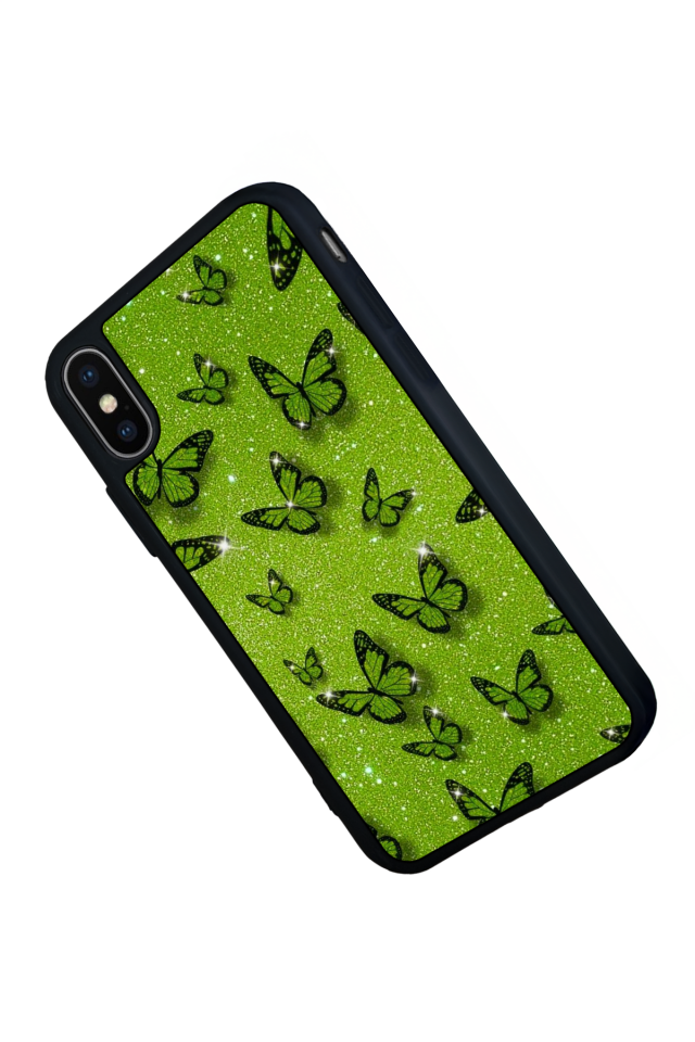 iPhone X/ XS Uyumlu Kelebek Tasarımlı Glossy Premium Kılıf