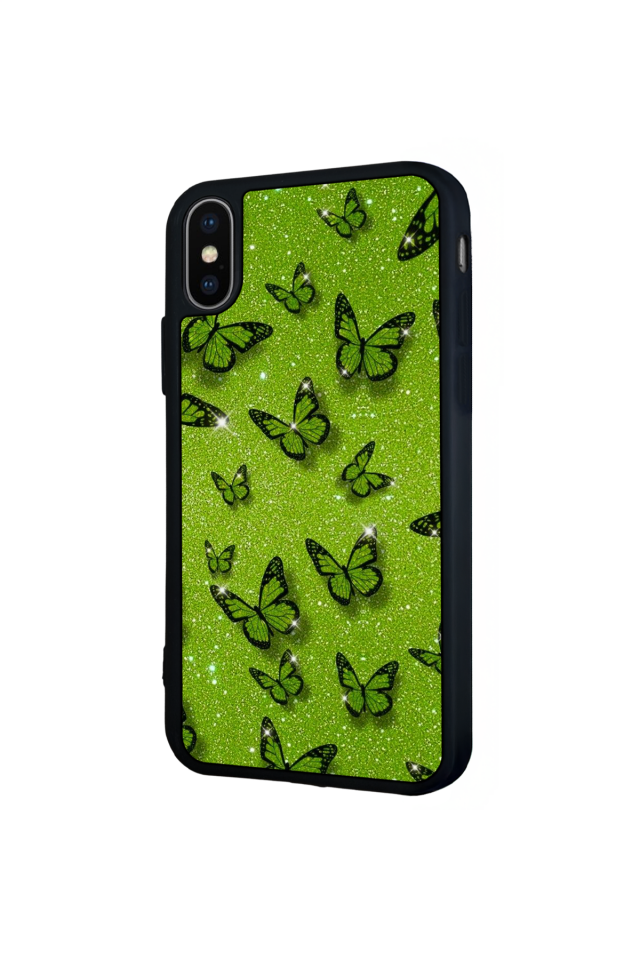 iPhone X/ XS Uyumlu Kelebek Tasarımlı Glossy Premium Kılıf