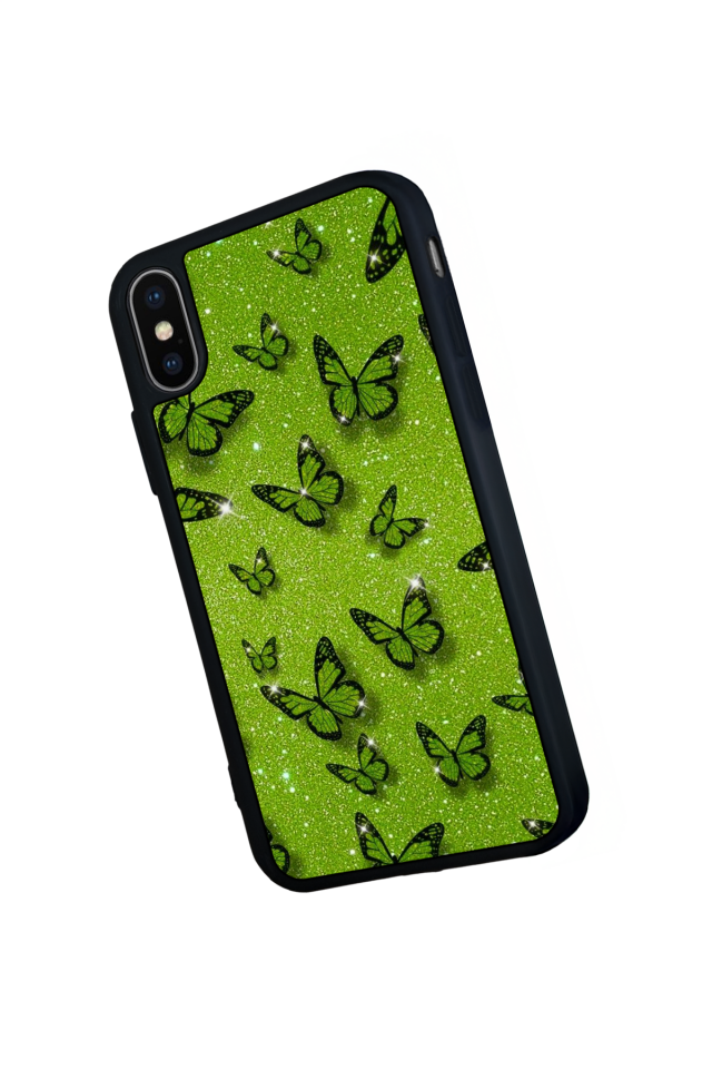 iPhone X/ XS Uyumlu Kelebek Tasarımlı Glossy Premium Kılıf