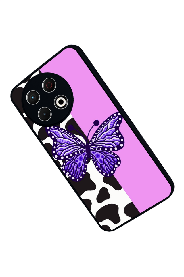 Tecno Spark 30 Pro Uyumlu Kelebek Tasarımlı Glossy Premium Kılıf