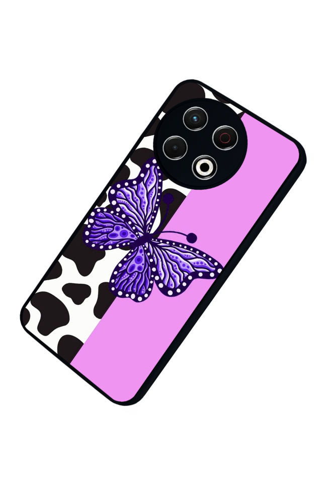 Tecno Spark 30 Pro Uyumlu Kelebek Tasarımlı Glossy Premium Kılıf