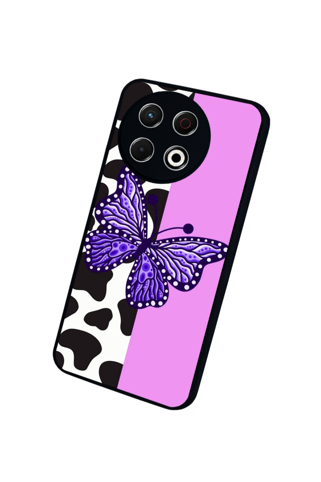 Tecno Spark 30 Pro Uyumlu Kelebek Tasarımlı Glossy Premium Kılıf