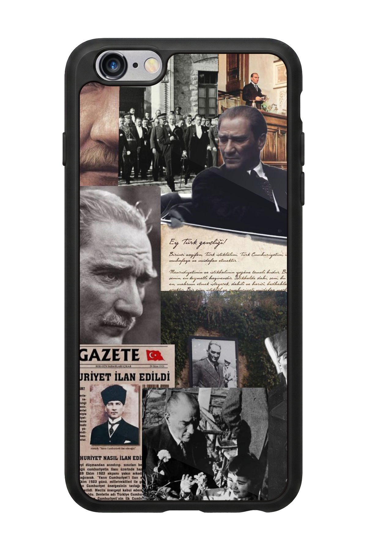 iPhone 6s Plus Uyumlu Mustafa Kemal Ataturk Tasarımlı Glossy Premium Kılıf