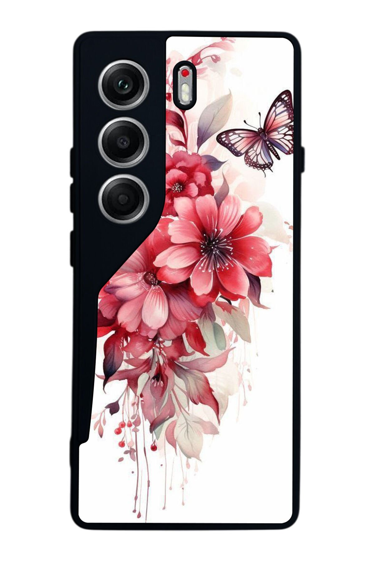 Tecno Camon 40 Uyumlu Floral Tasarımlı Glossy Premium Kılıf