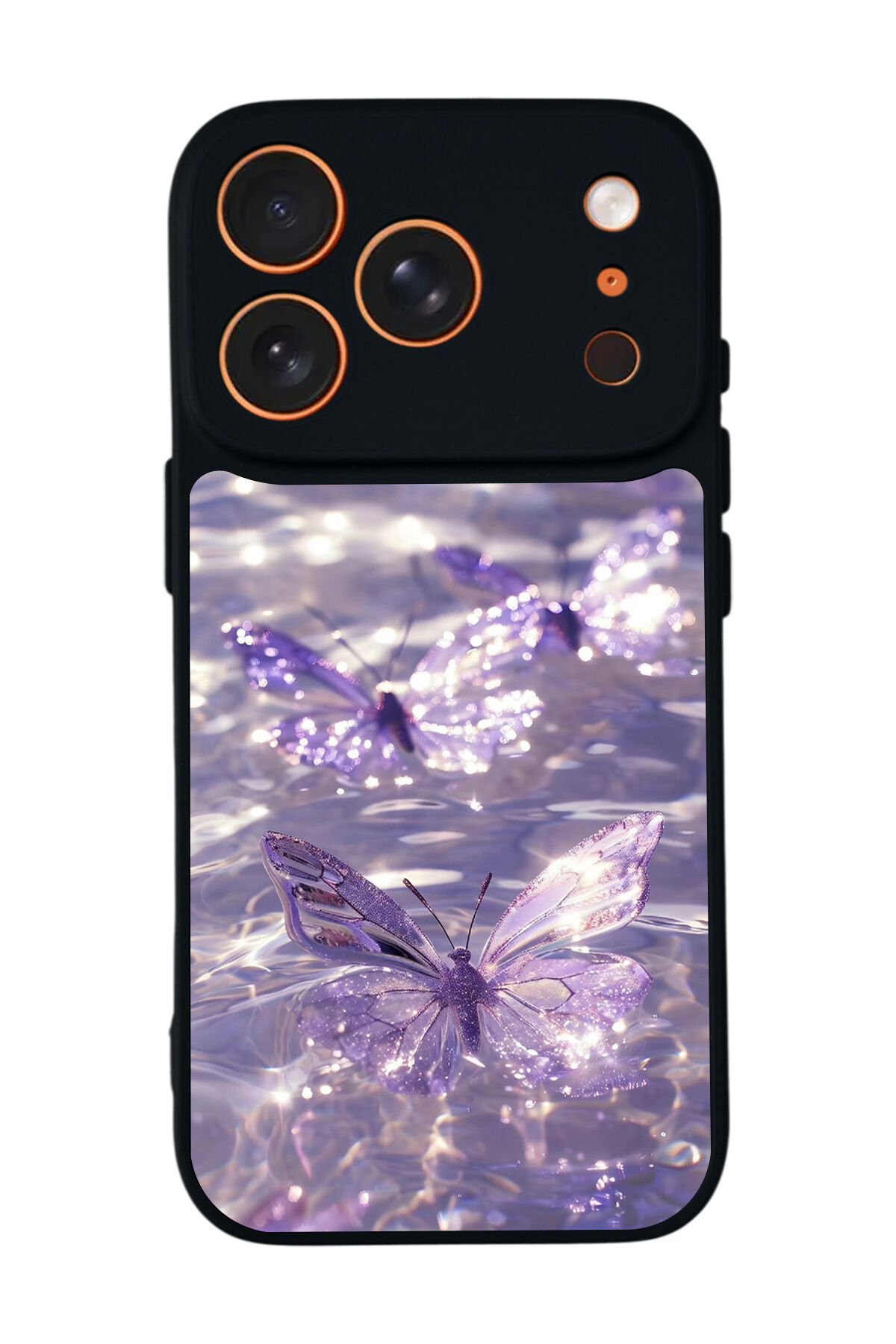 iPhone 17 Pro Uyumlu Kelebek Tasarımlı Glossy Premium Kılıf