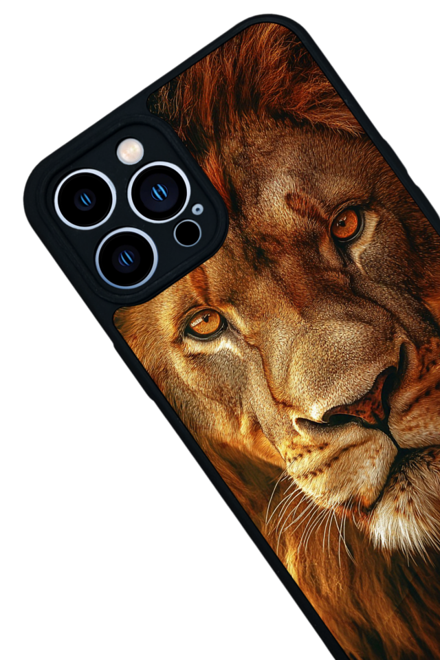 iPhone 12 Pro Max Uyumlu Aslan Tasarımlı Glossy Premium Kılıf