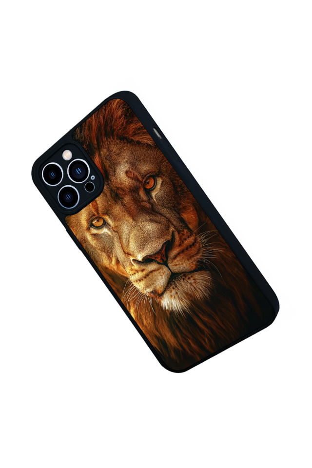 iPhone 12 Pro Max Uyumlu Aslan Tasarımlı Glossy Premium Kılıf