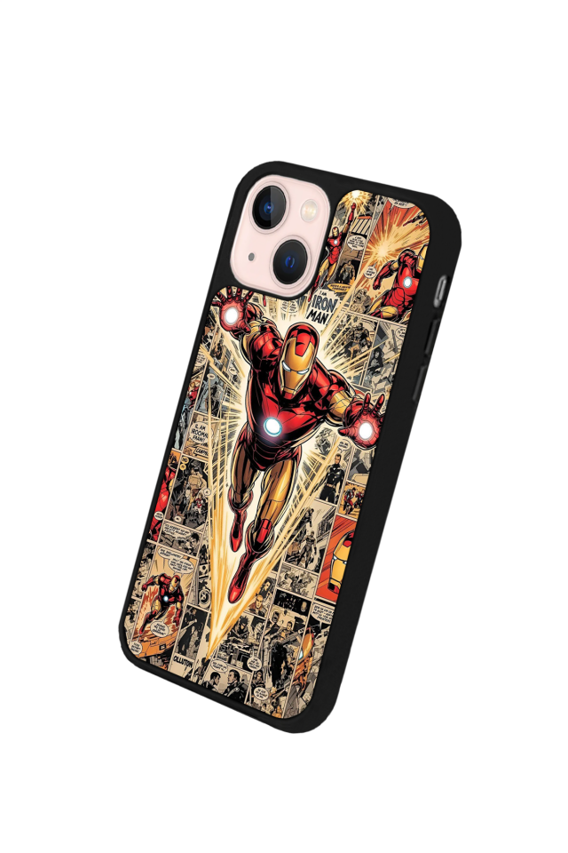 iPhone 13 Mini Uyumlu  Iron Man ( Demir Adam ) Tasarımlı Glossy Premium Kılıf