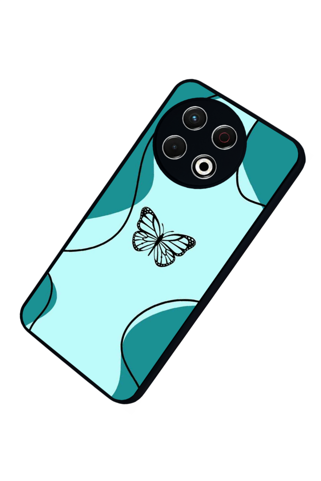 Tecno Spark 30 Pro Uyumlu Kelebek Tasarımlı Glossy Premium Kılıf