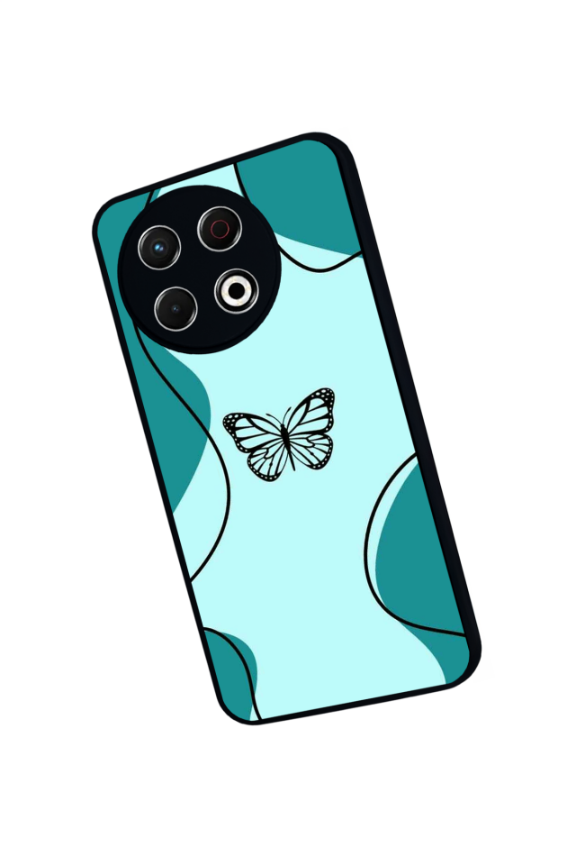 Tecno Spark 30 Pro Uyumlu Kelebek Tasarımlı Glossy Premium Kılıf