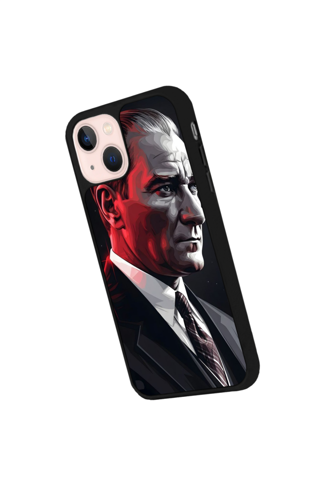 iPhone 15 Plus Uyumlu Mustafa Kemal Ataturk Tasarımlı Glossy Premium Kılıf