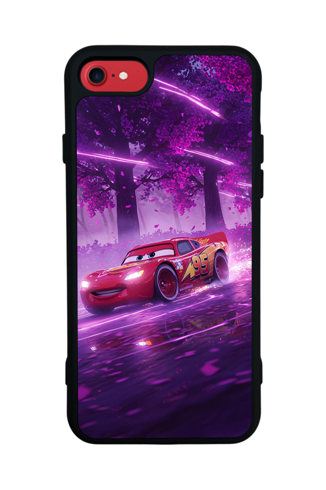 iPhone SE Uyumlu Şimsek McQueen Tasarımlı Glossy Premium Kılıf