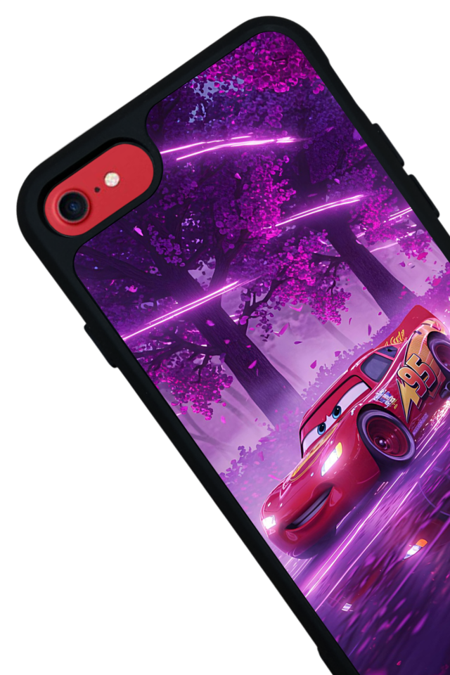 iPhone SE Uyumlu Şimsek McQueen Tasarımlı Glossy Premium Kılıf