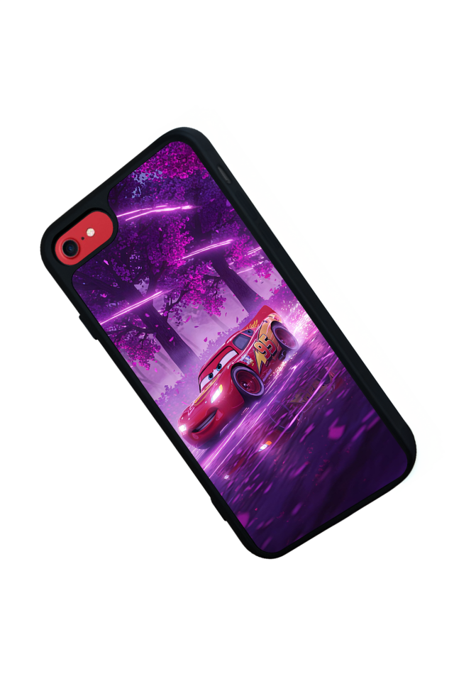 iPhone SE Uyumlu Şimsek McQueen Tasarımlı Glossy Premium Kılıf