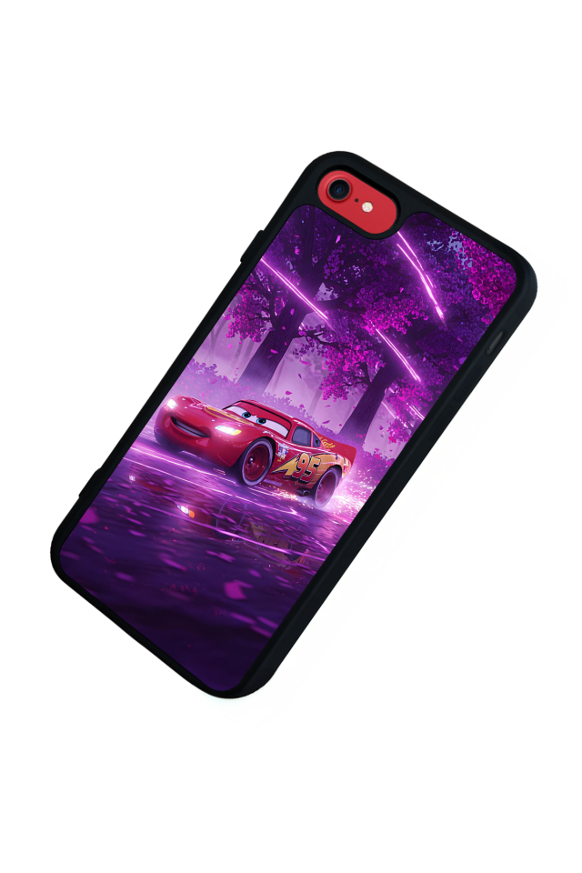 iPhone SE Uyumlu Şimsek McQueen Tasarımlı Glossy Premium Kılıf