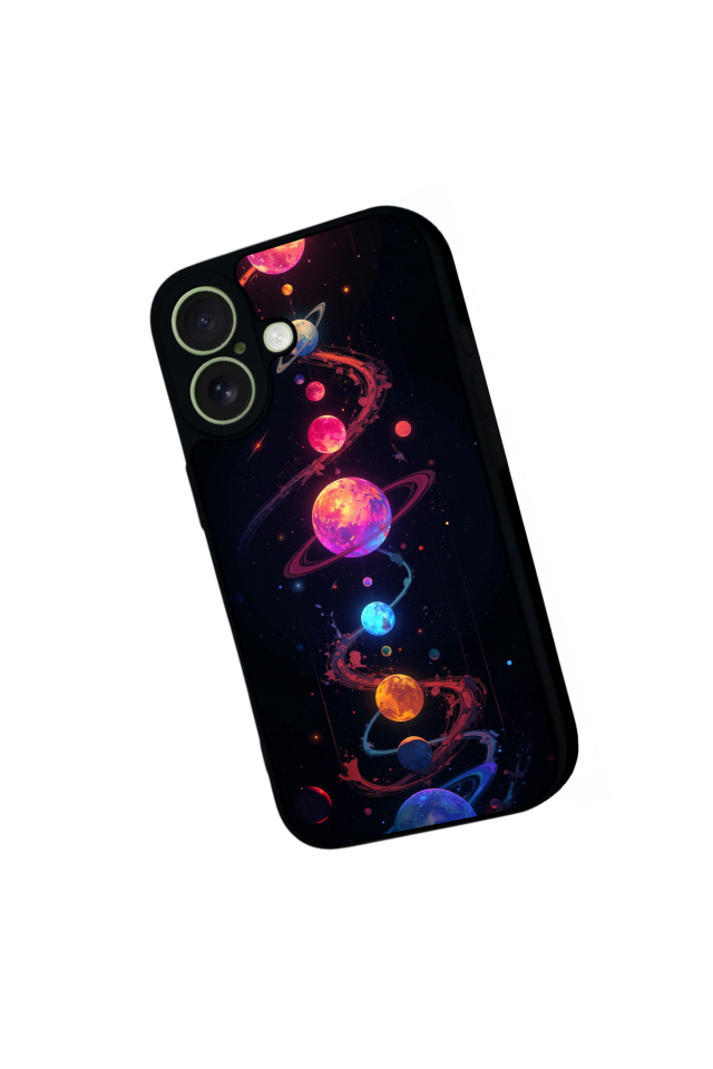 iPhone 17 Uyumlu Uzay Tasarımlı Glossy Premium Kılıf