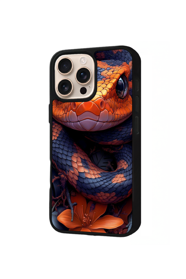 iPhone 14 Pro Uyumlu Yılan Tasarımlı Glossy Premium Kılıf