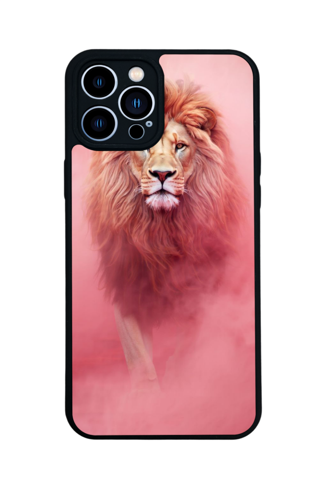 iPhone 12 Pro Max Uyumlu Aslan Tasarımlı Glossy Premium Kılıf