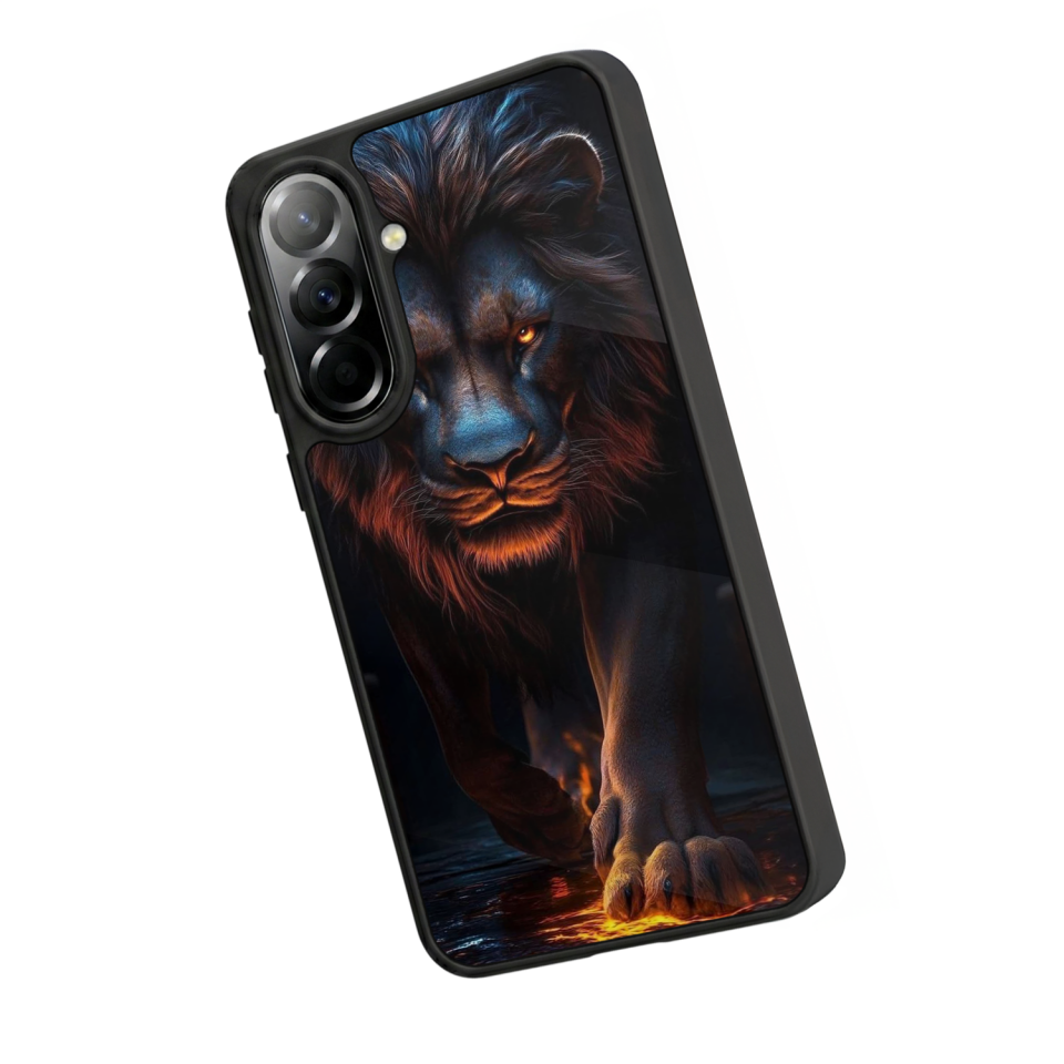 Samsung Galaxy A57 Uyumlu Aslan Tasarımlı Glossy Premium Kılıf