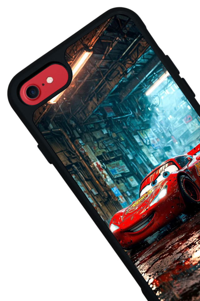 iPhone SE Uyumlu Şimsek McQueen Tasarımlı Glossy Premium Kılıf