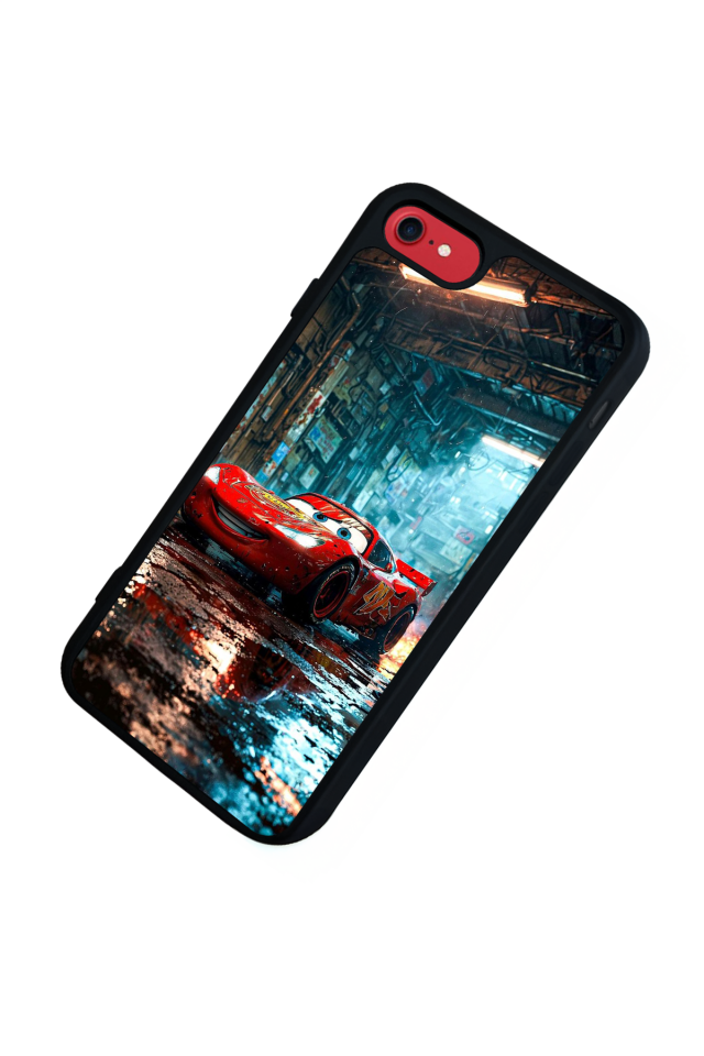 iPhone SE Uyumlu Şimsek McQueen Tasarımlı Glossy Premium Kılıf