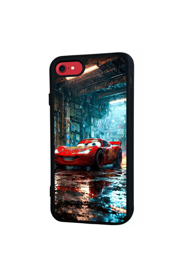 iPhone SE Uyumlu Şimsek McQueen Tasarımlı Glossy Premium Kılıf