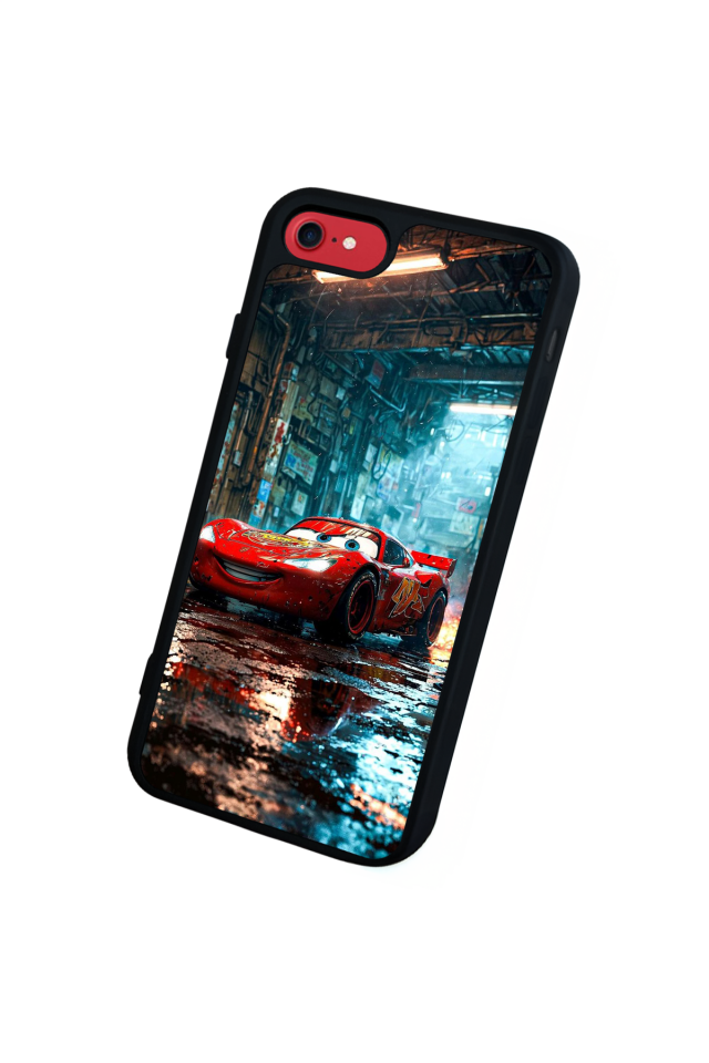 iPhone SE Uyumlu Şimsek McQueen Tasarımlı Glossy Premium Kılıf