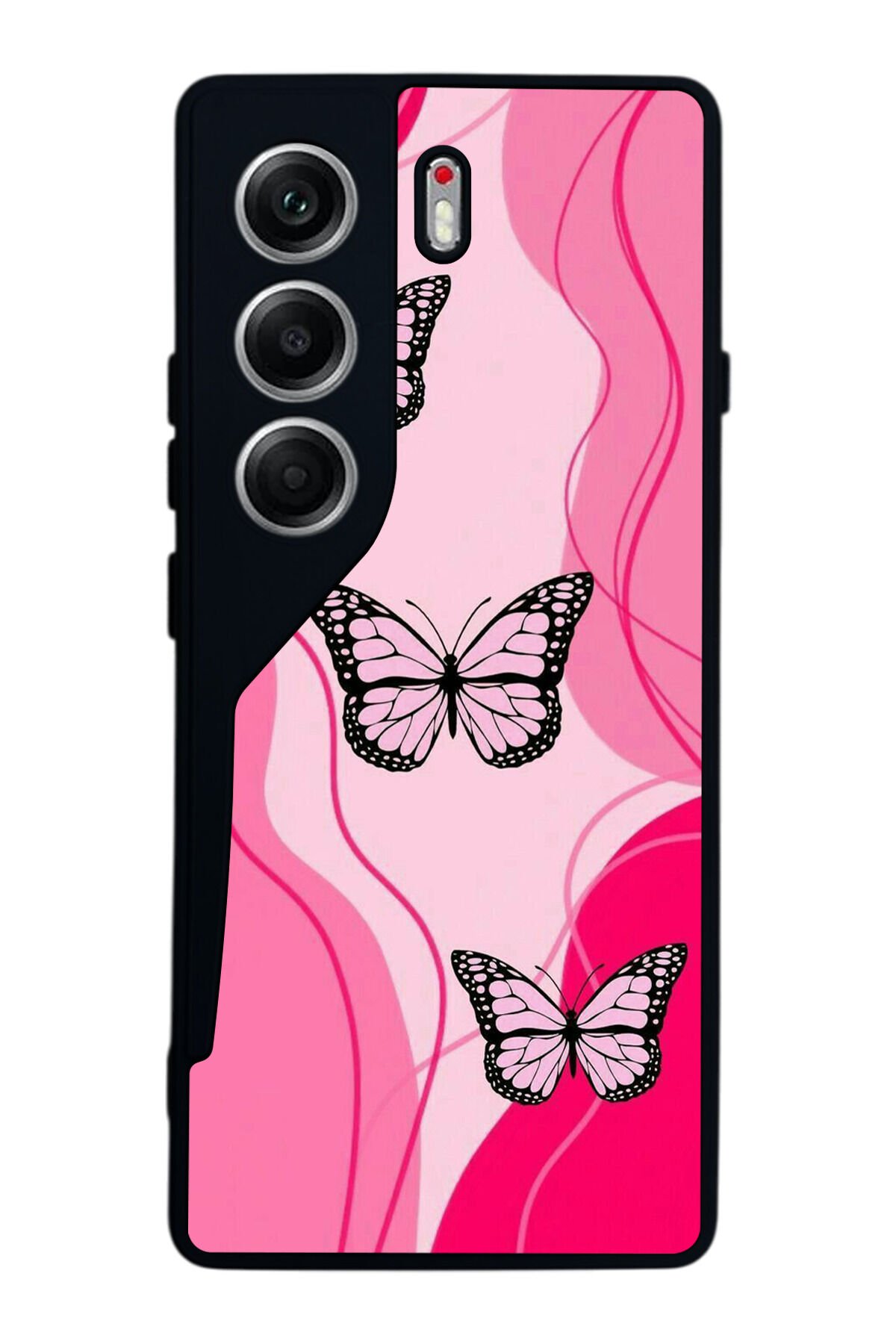 Tecno Camon 40 Uyumlu Kelebek Tasarımlı Glossy Premium Kılıf