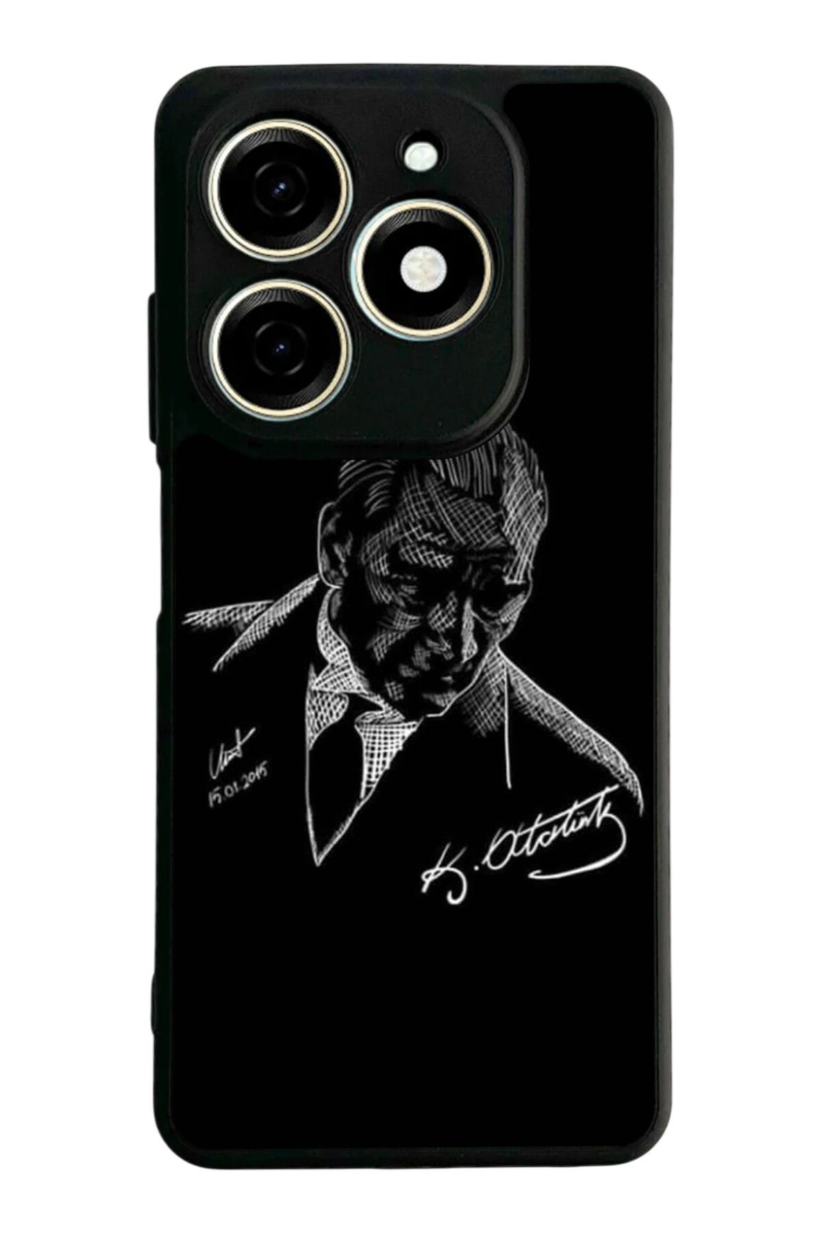 Tecno Spark 20/20C Uyumlu Mustafa Kemal Ataturk Tasarımlı Glossy Premium Kılıf