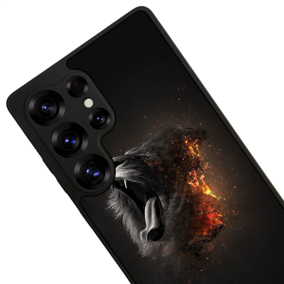 Samsung Galaxy S25 Ultra Uyumlu Aslan Tasarımlı Glossy Premium Kılıf