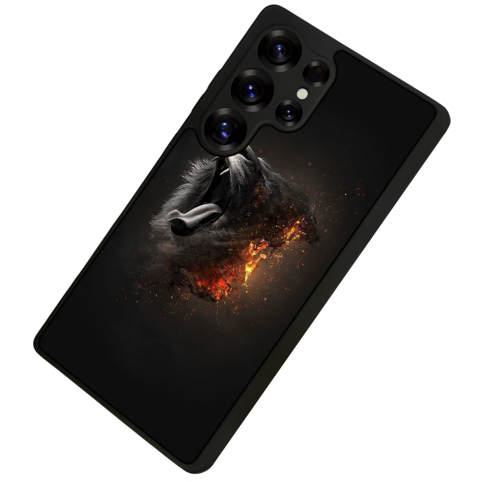 Samsung Galaxy S25 Ultra Uyumlu Aslan Tasarımlı Glossy Premium Kılıf