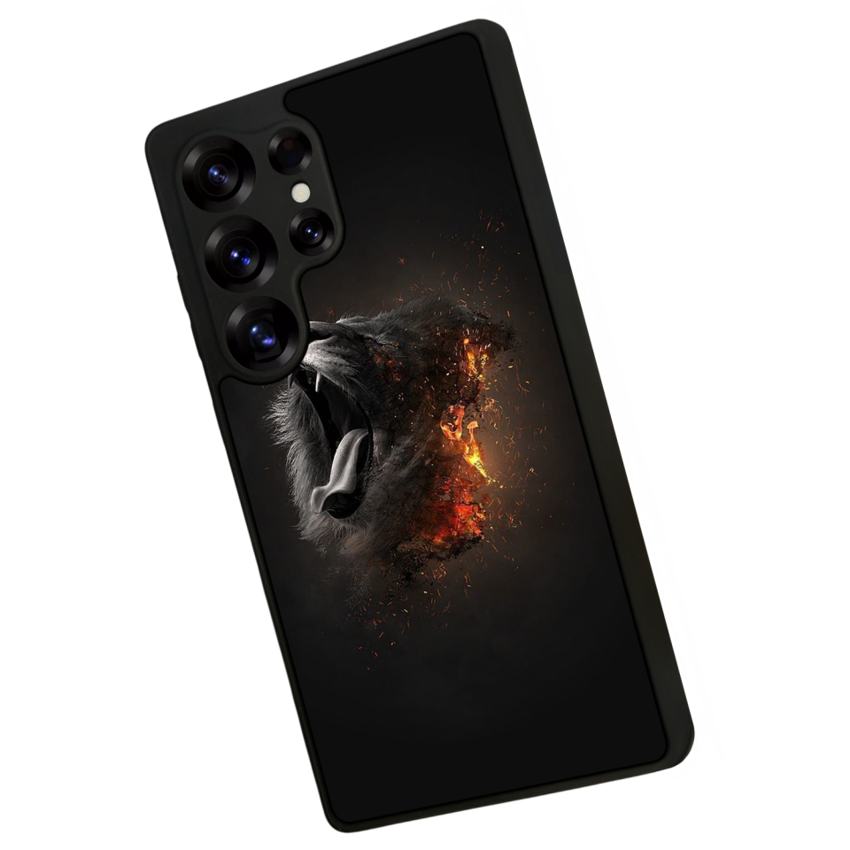 Samsung Galaxy S25 Ultra Uyumlu Aslan Tasarımlı Glossy Premium Kılıf