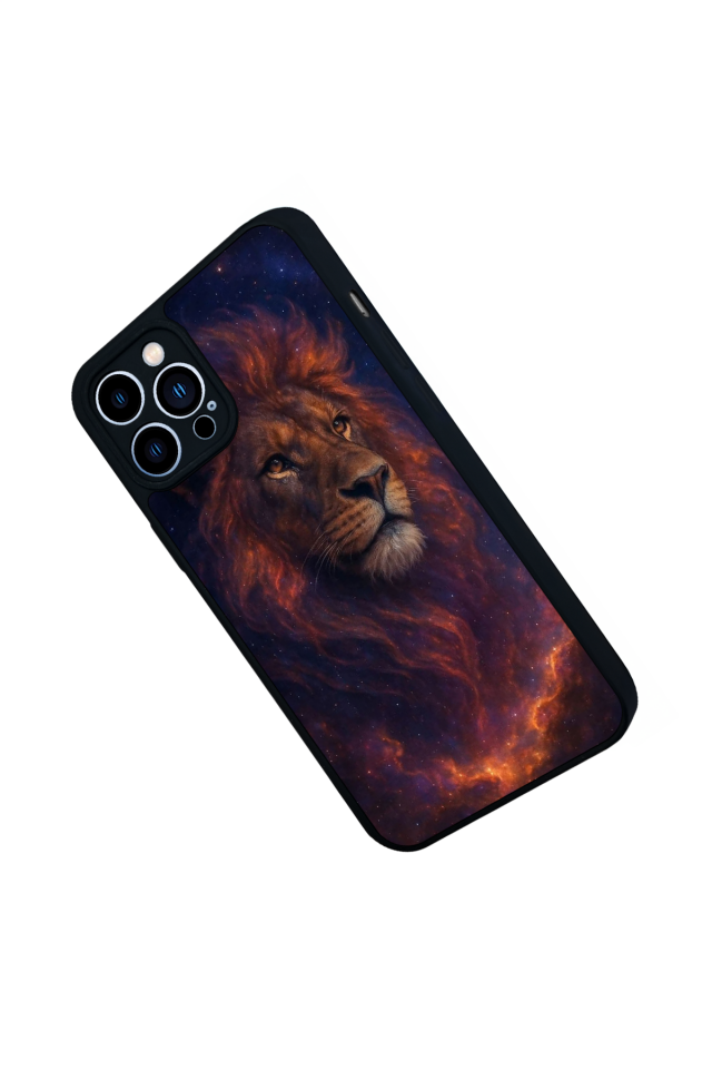 iPhone 12 Pro Max Uyumlu Aslan Tasarımlı Glossy Premium Kılıf