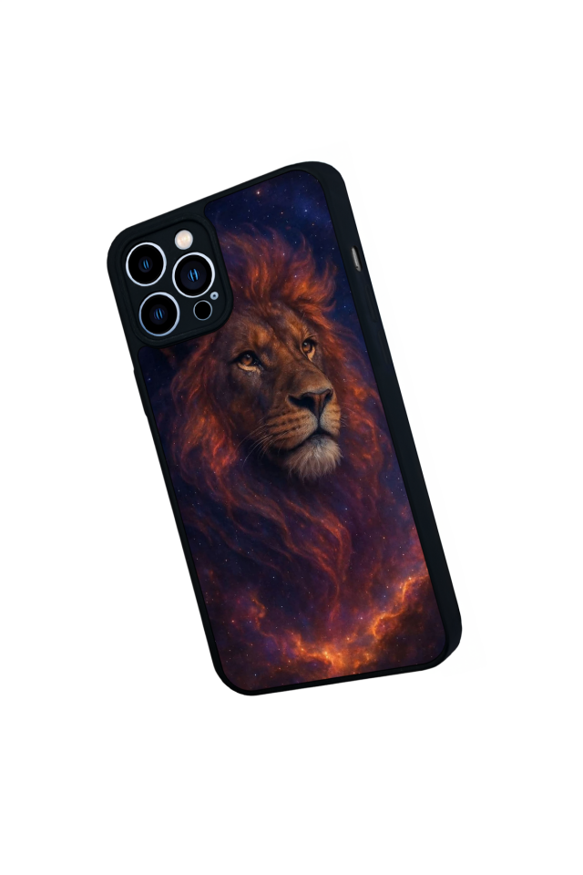 iPhone 12 Pro Max Uyumlu Aslan Tasarımlı Glossy Premium Kılıf