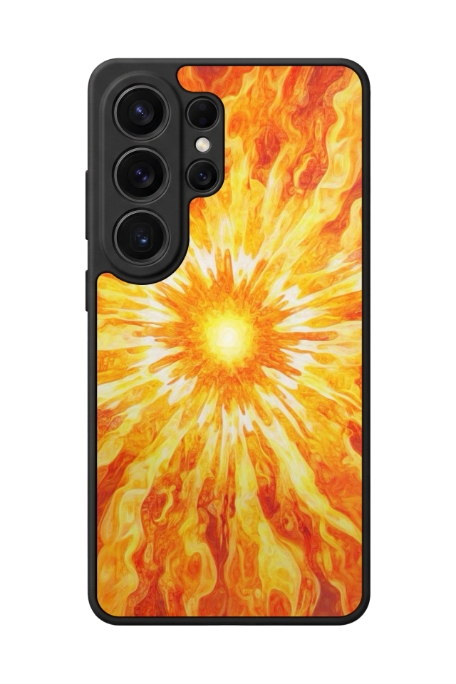 Samsung Galaxy S26 Ultra Uyumlu Güneş Tasarımlı Glossy Premium Kılıf