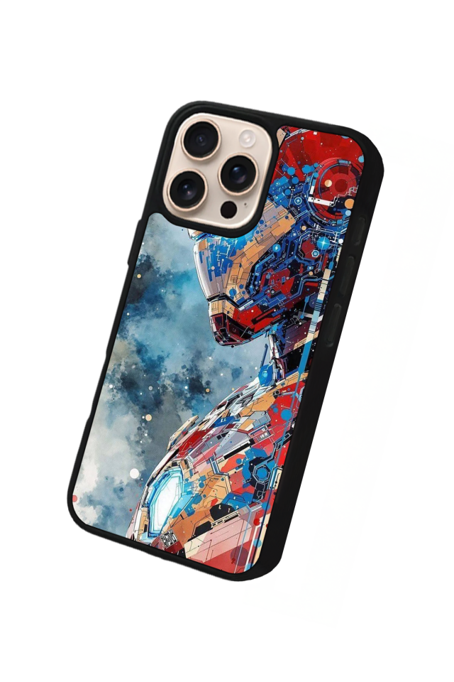 iPhone 14 Pro Uyumlu Iron Man ( Demir Adam ) Tasarımlı Glossy Premium Kılıf