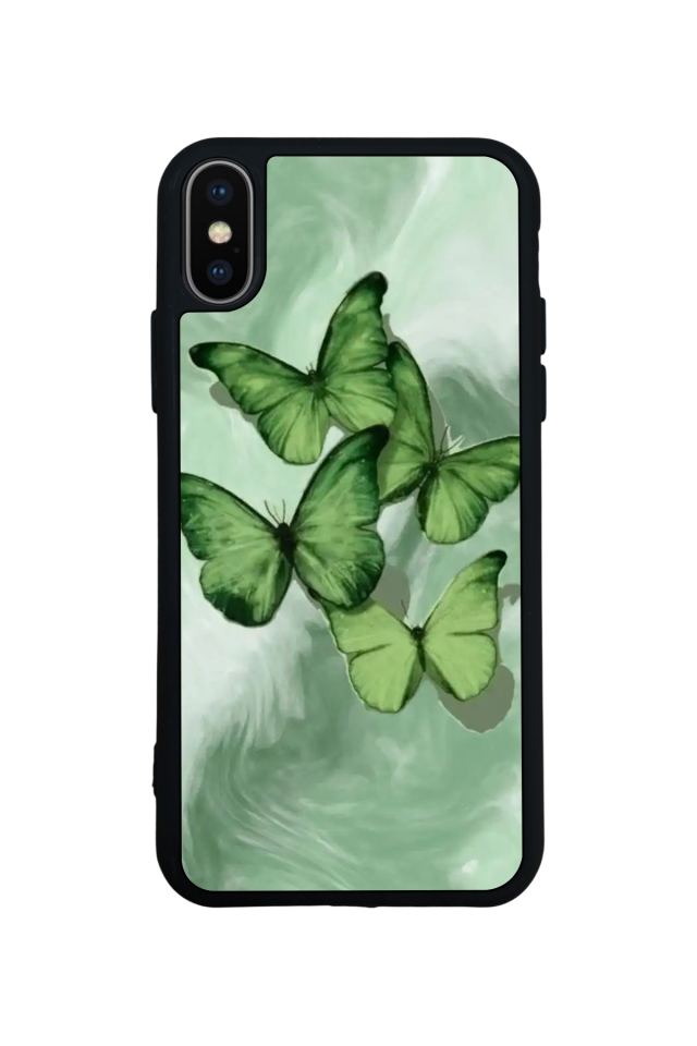 iPhone X/ XS Uyumlu Kelebek Tasarımlı Glossy Premium Kılıf