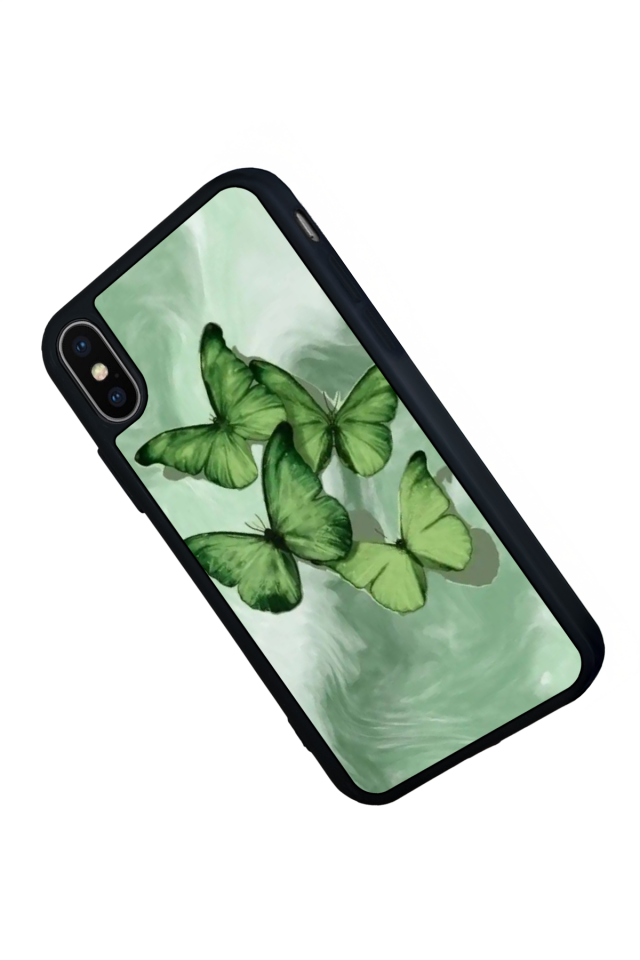 iPhone X/ XS Uyumlu Kelebek Tasarımlı Glossy Premium Kılıf