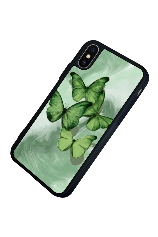 iPhone X/ XS Uyumlu Kelebek Tasarımlı Glossy Premium Kılıf